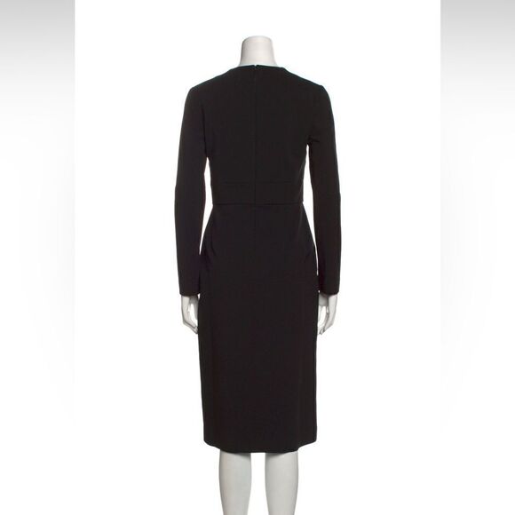 Gucci Compact Jersey Deep-V High Slit Long Sleeve Dress - Picture 4 of 13